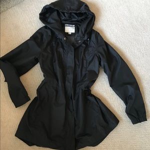 BLACK RAIN PARKA — a new day — LIKE NEW! Size M